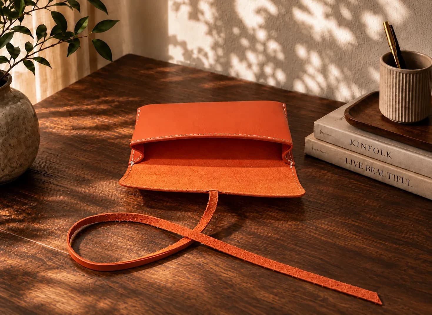 Étui à lunettes en cuir