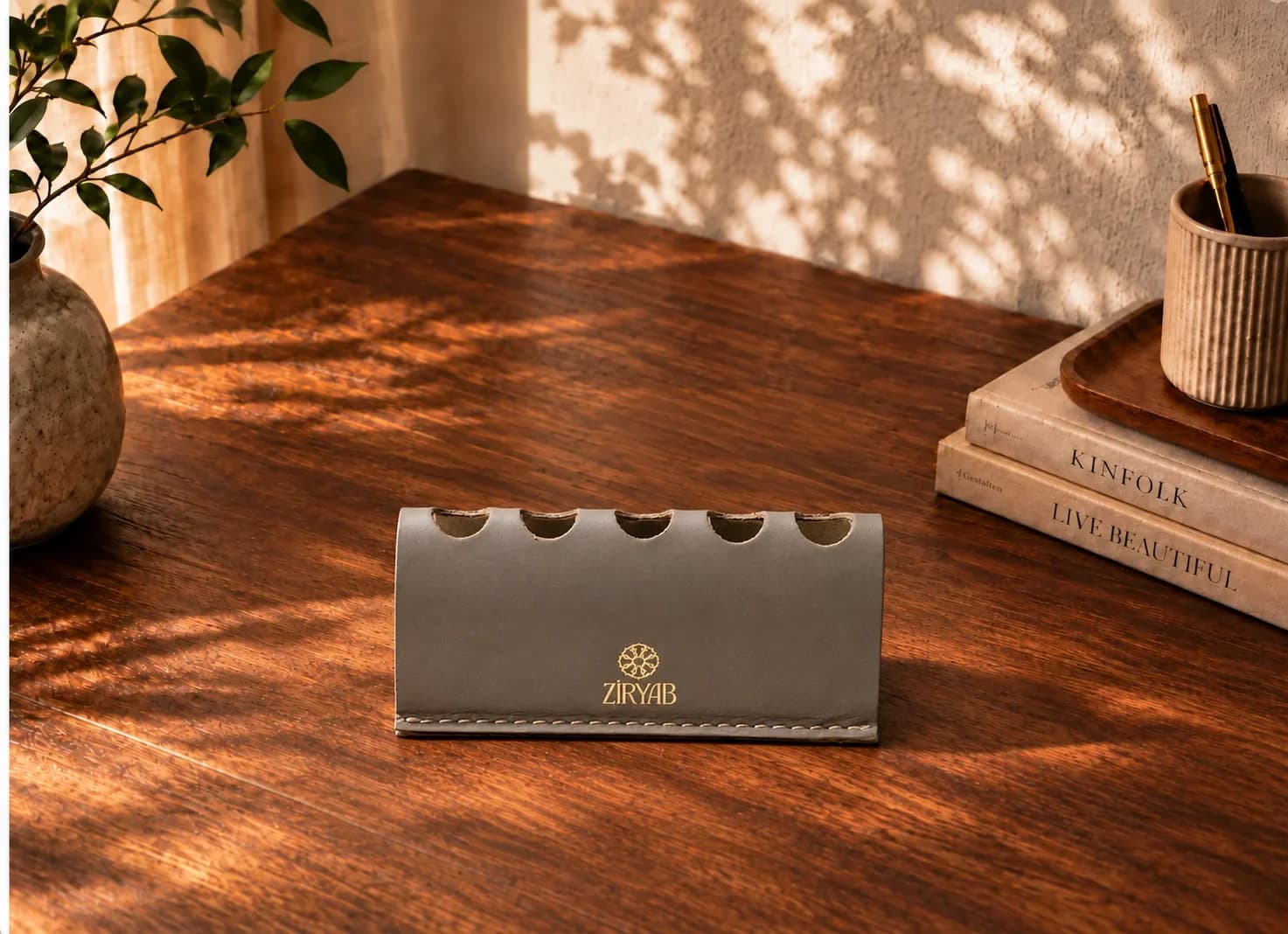 Porte-stylos en cuir