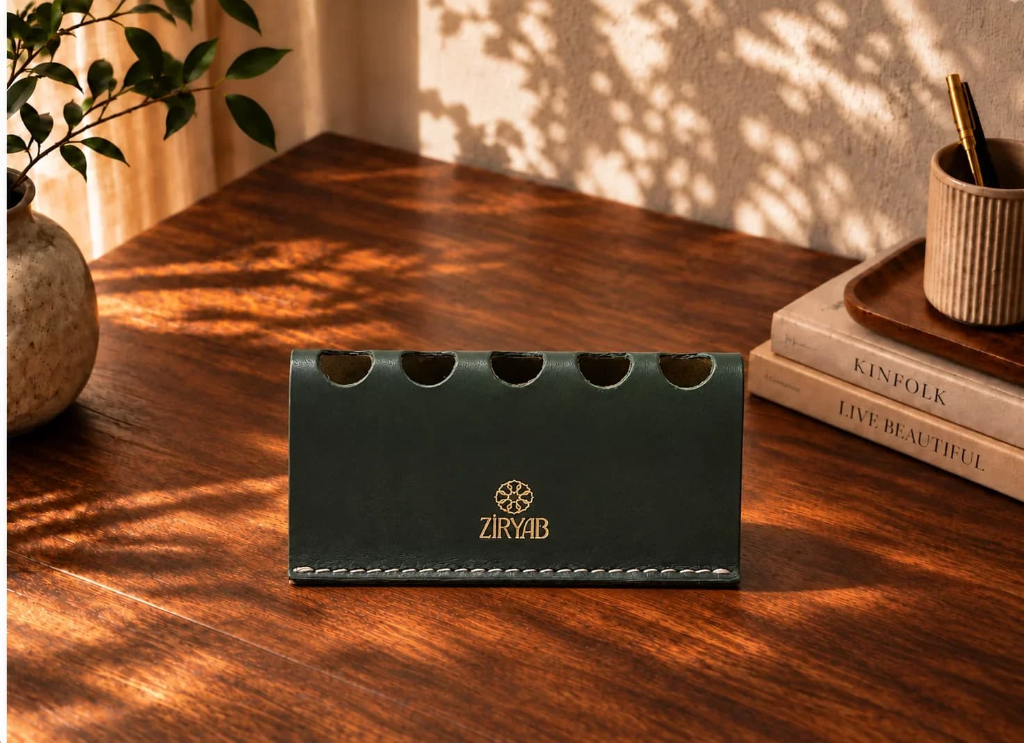 Porte-stylos en cuir