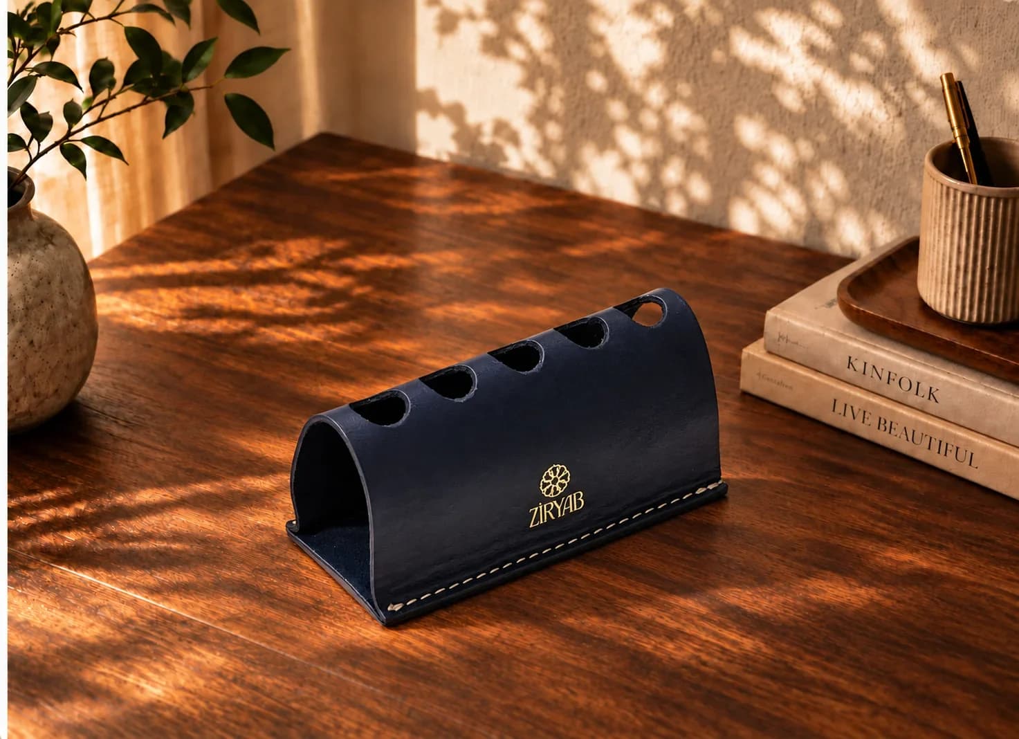 Porte-stylos en cuir