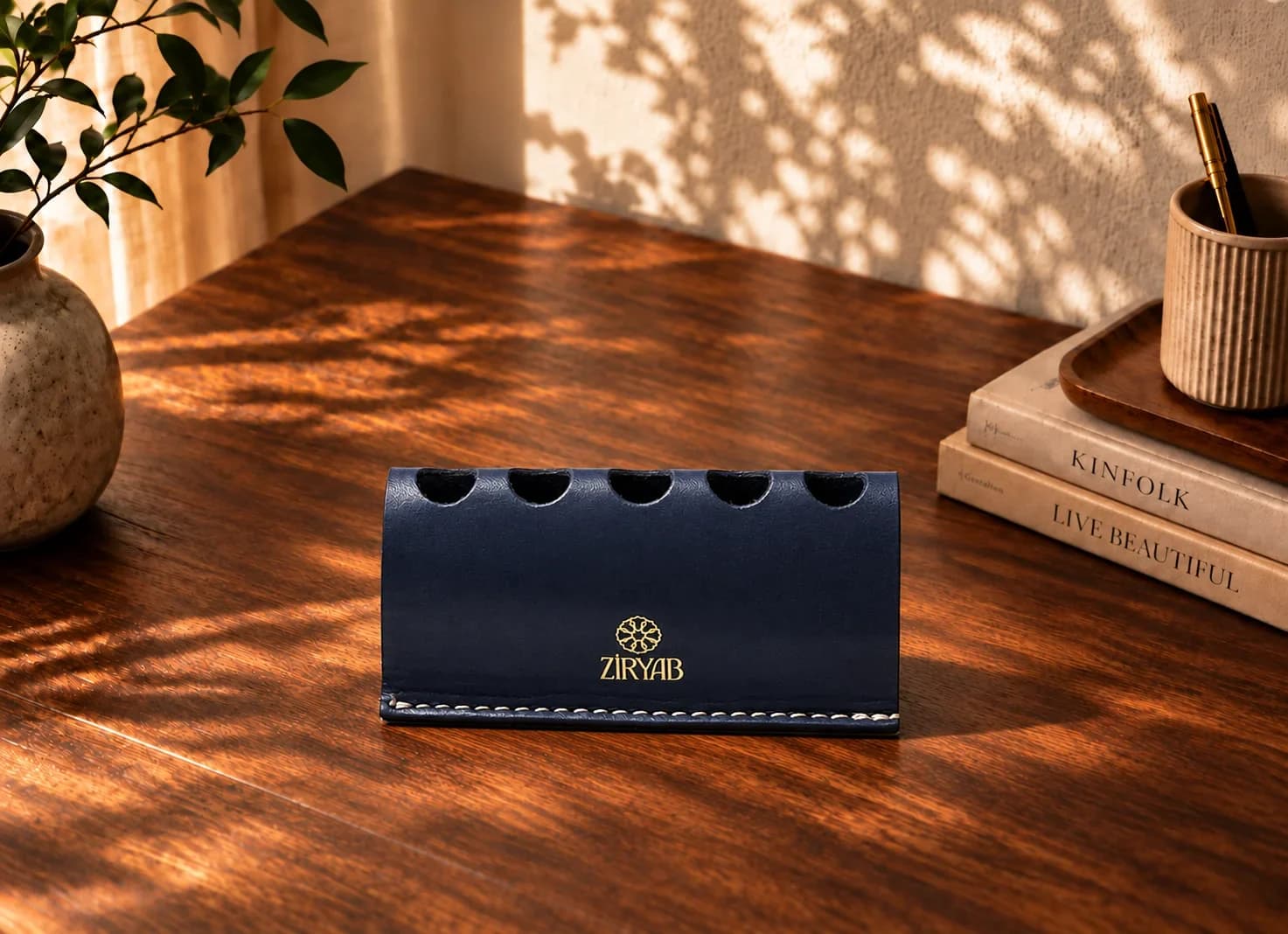 Porte-stylos en cuir