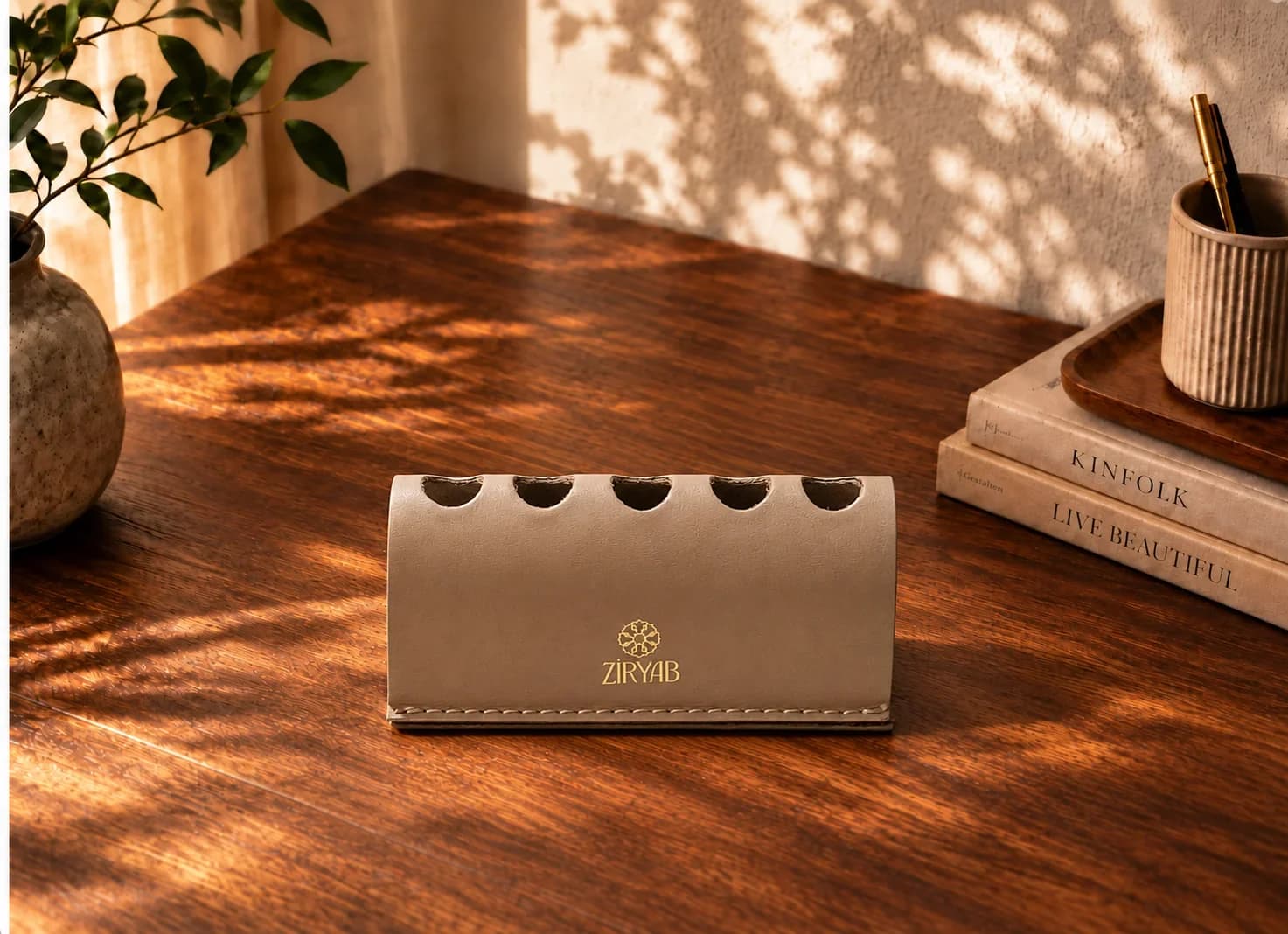 Porte-stylos en cuir