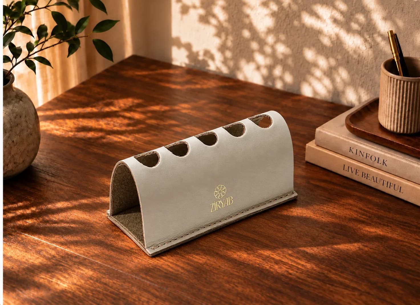 Porte-stylos en cuir