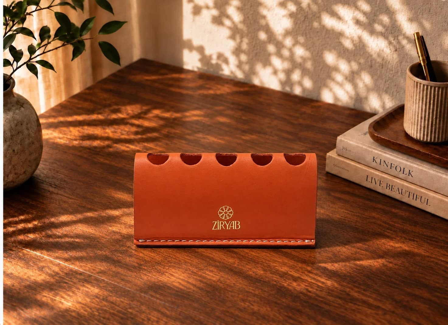 Porte-stylos en cuir