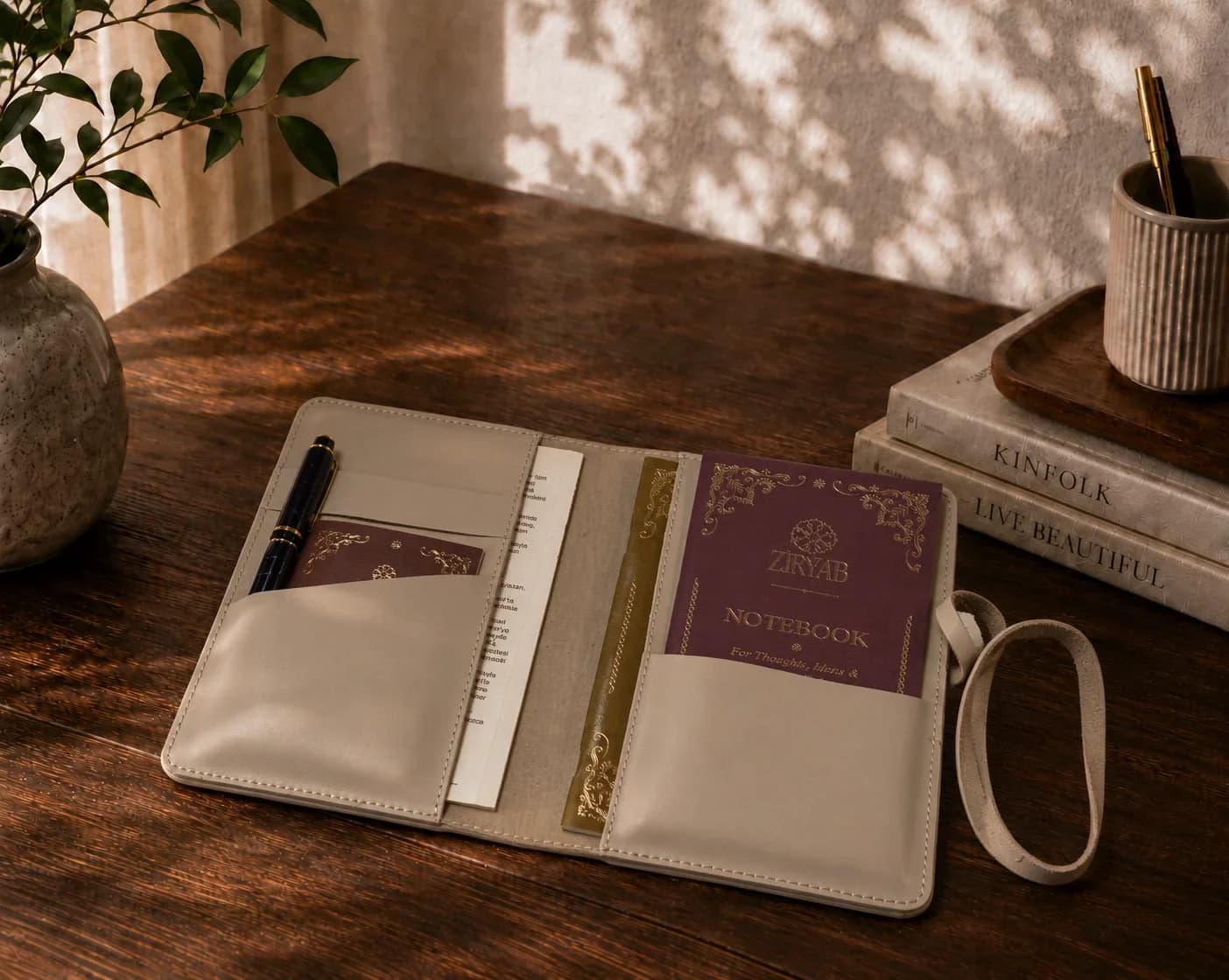 Organiseur en cuir véritable