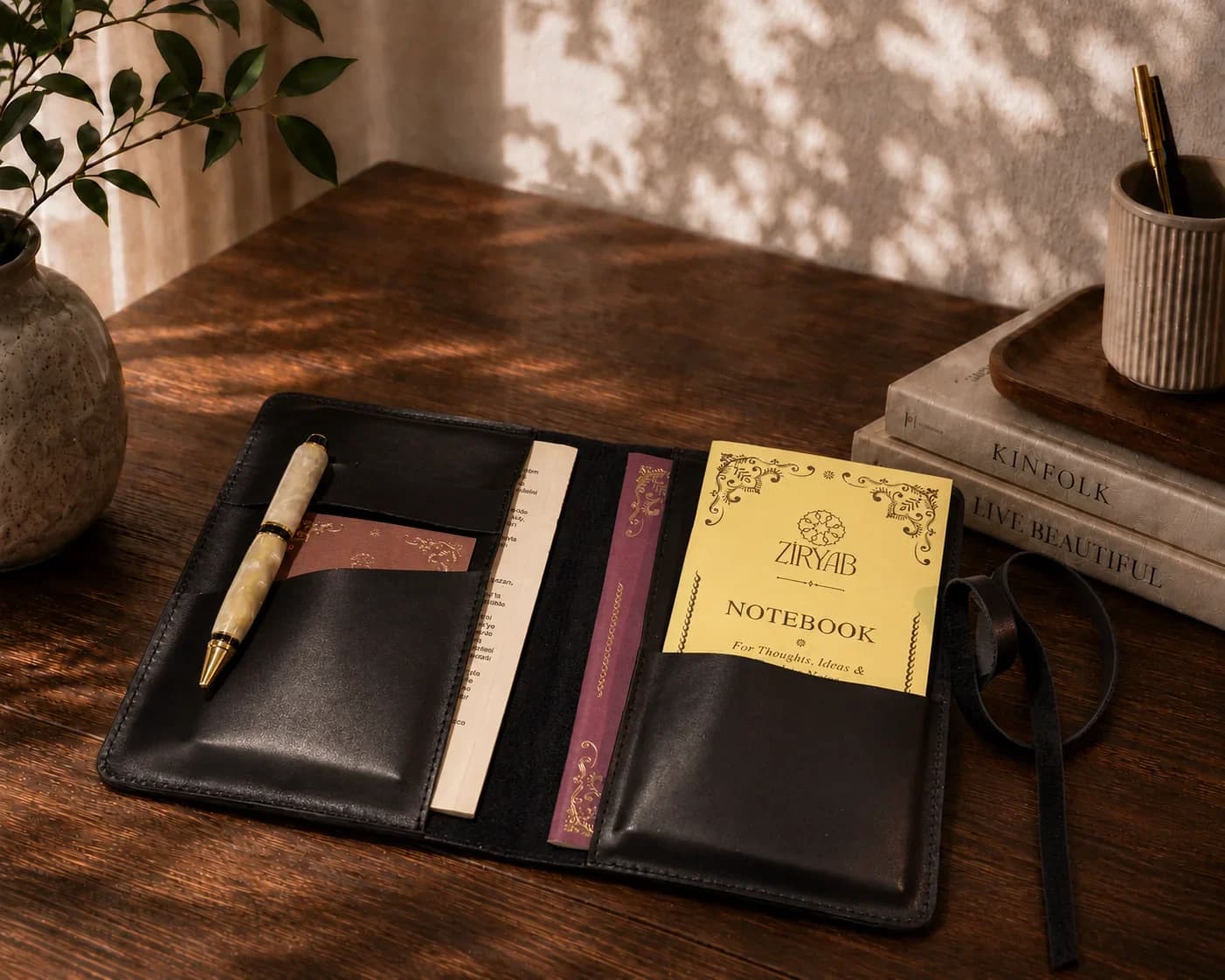 Organiseur en cuir véritable