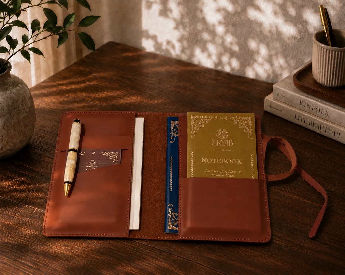 Organiseur en cuir véritable