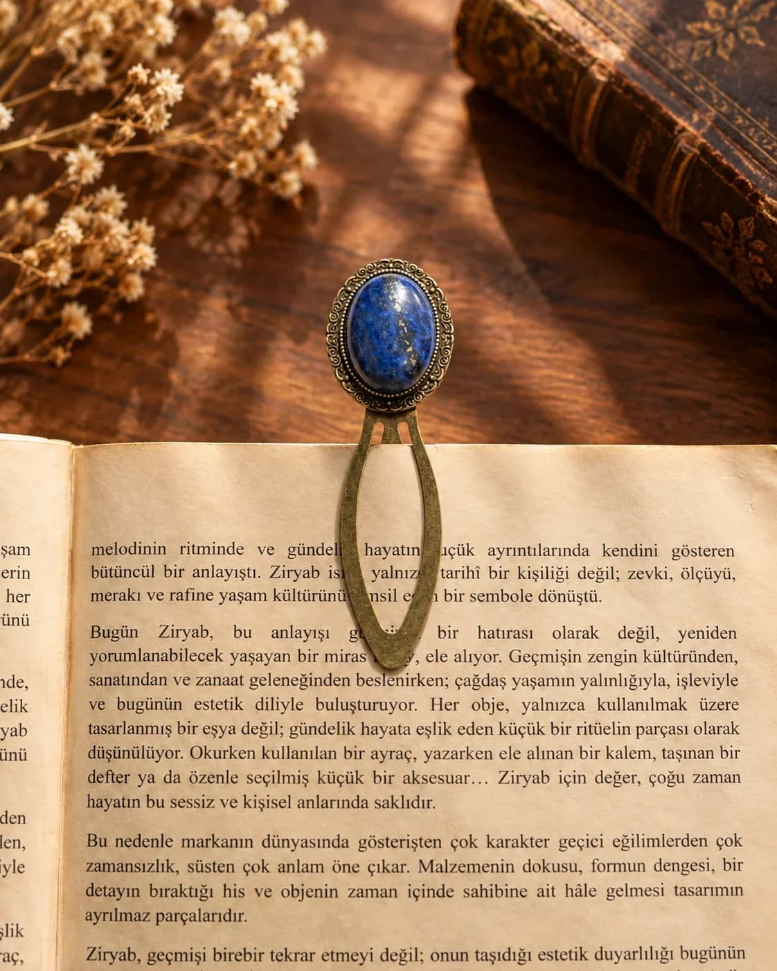 Pince à livre ornée de pierre véritable