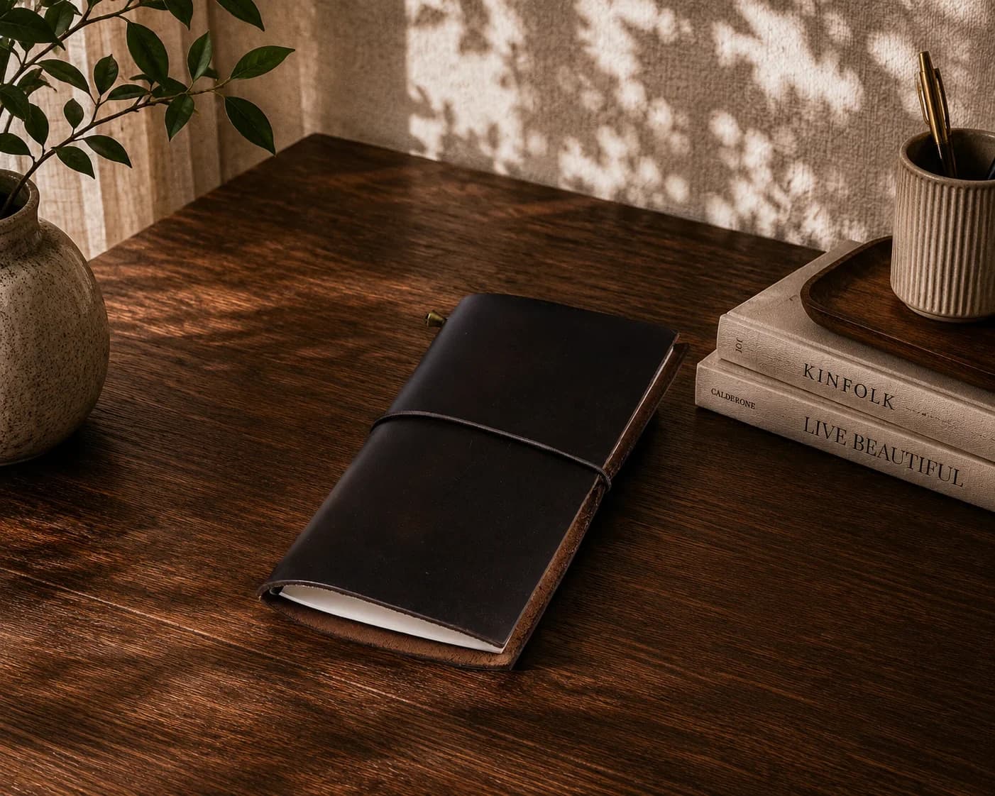 Couverture en cuir Ziryab pour carnet de voyage